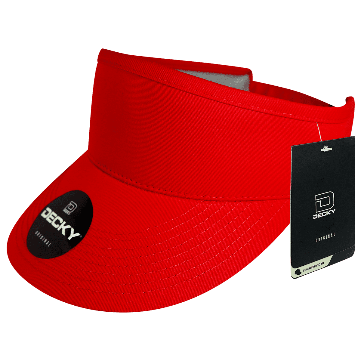Decky 3015 High Profile Cotton Visors - Red - HIT a Double