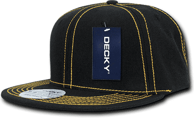 Decky 358 Contra-Stitch Snapback Cap - Black Gold - HIT a Double