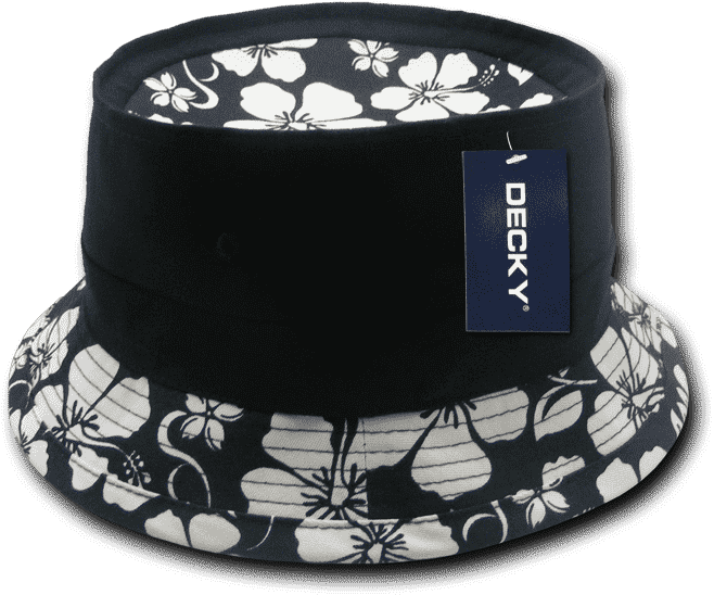 Decky 456 Floral Brim Fisherman Hat - Black - HIT a Double