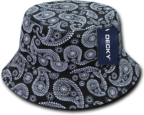 Decky 459 Paisley Bucket Hat - Black - HIT a Double