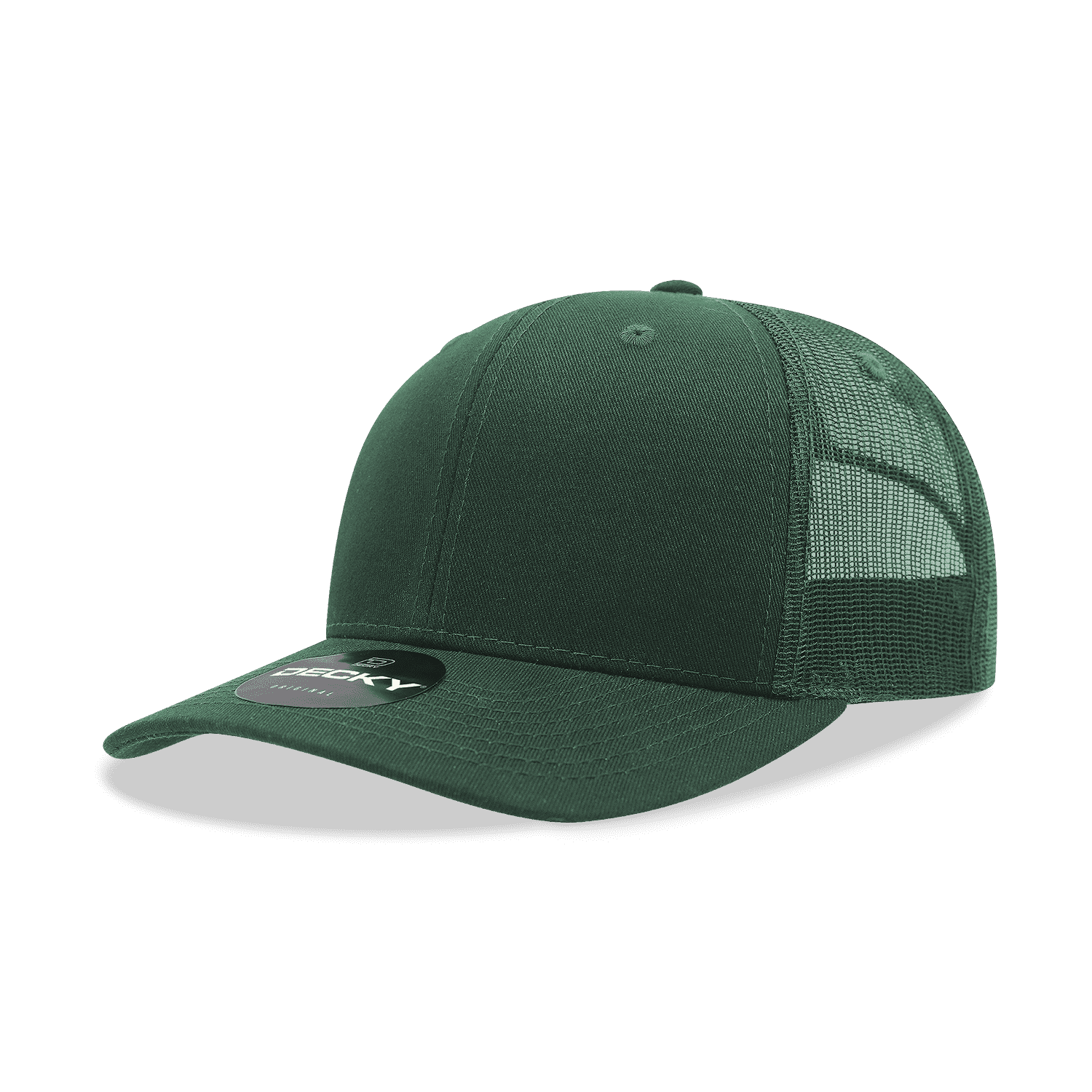 Decky 6021 Mid Profile 6 Panel Poly Cotton Trucker Cap - Forest - HIT a Double