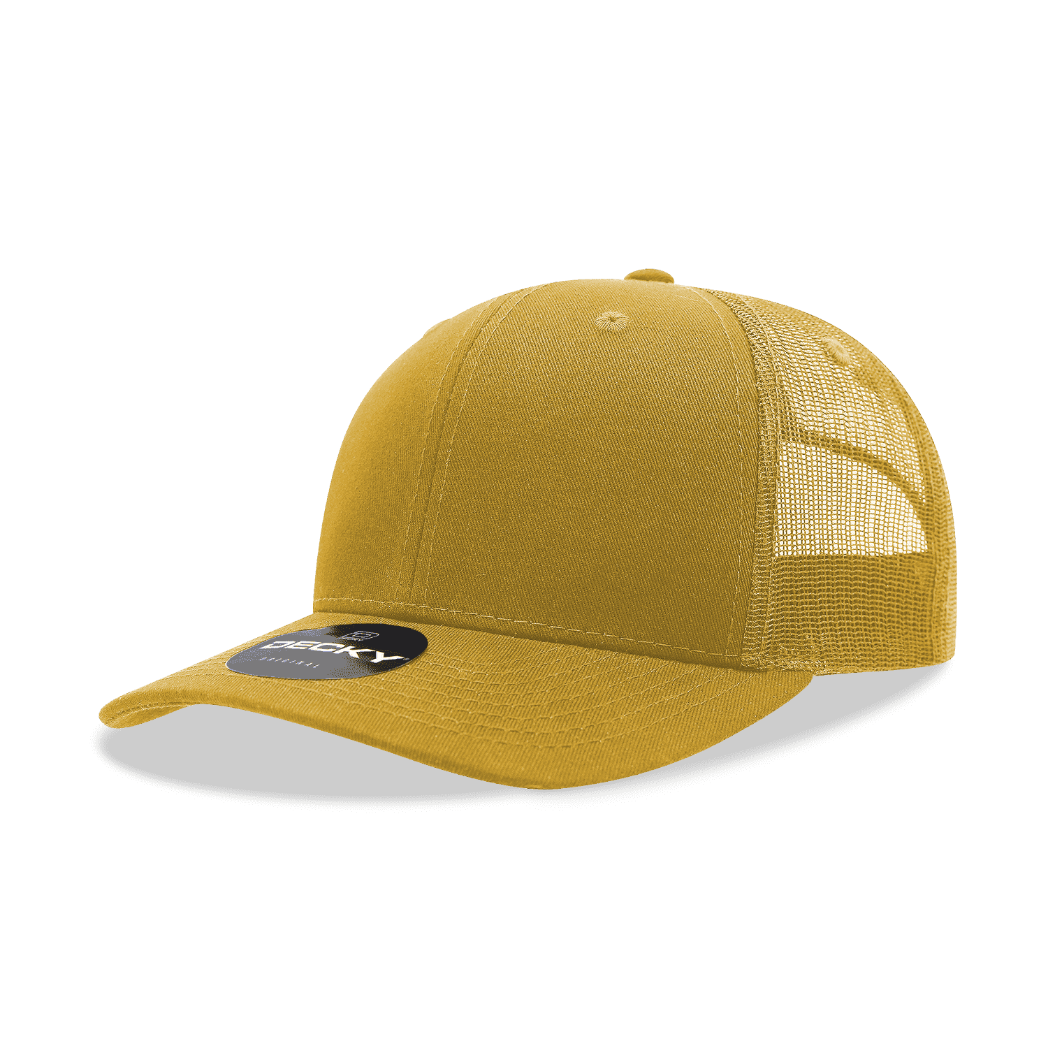 Decky 6021 Mid Profile 6 Panel Poly Cotton Trucker Cap - Gold - HIT a Double