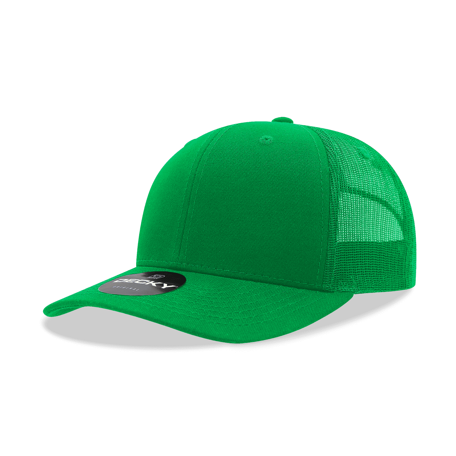 Decky 6021 Mid Profile 6 Panel Poly Cotton Trucker Cap - Kelly - HIT a Double