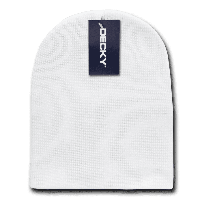 Decky 614 Acrylic Short Knit Cap - White - HIT a Double