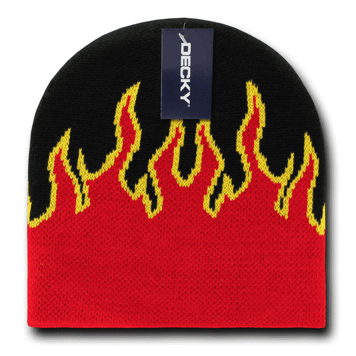 Decky 8003 Fire Beanie - Black Red Yellow - HIT A Double