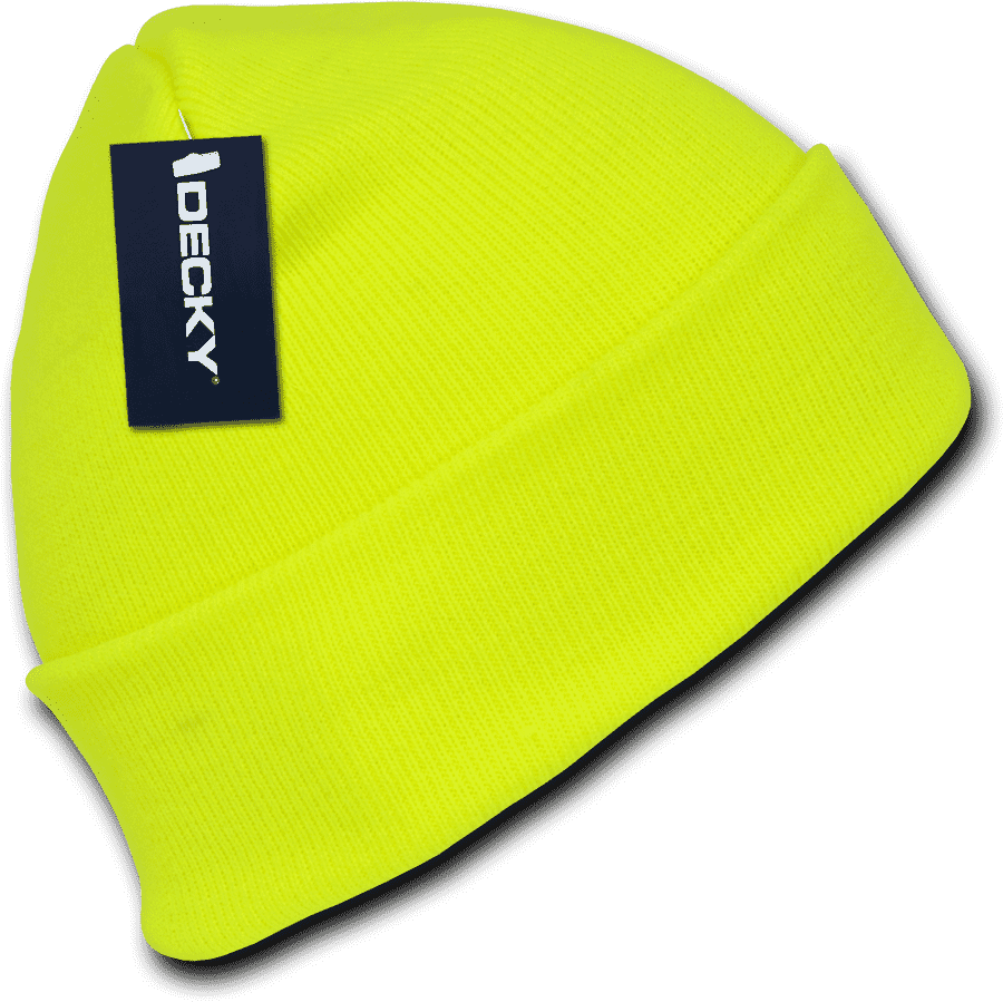 Decky 813 Neon Acrylic Beanie (Long) - Yellow - HIT a Double