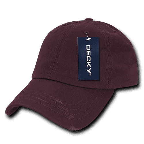 Decky 959 Vintage Frayed Polo Cap - Maroon - HIT a Double