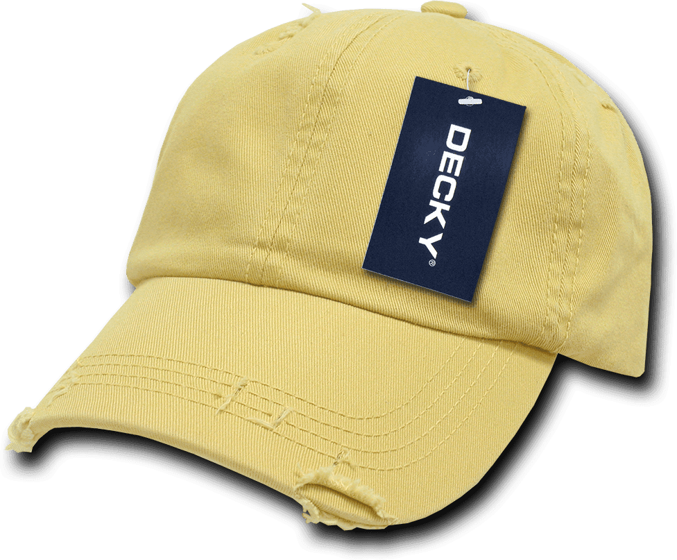 Decky 959 Vintage Frayed Polo Cap - Mustard - HIT a Double