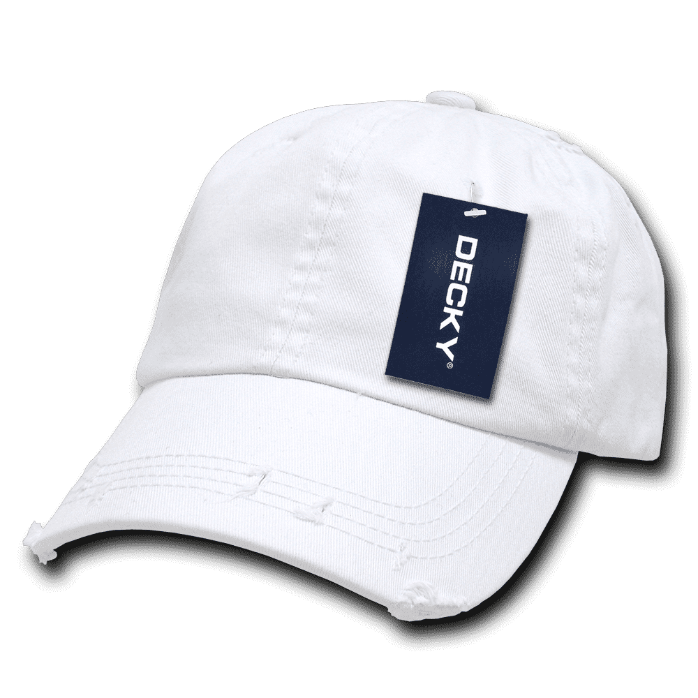 Decky 959 Vintage Frayed Polo Cap - White - HIT a Double