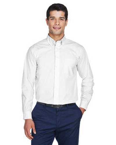 Devon &amp; Jones D620T Men&#39;s Tall Crown Woven Collection Solid Broadcloth - White - HIT a Double