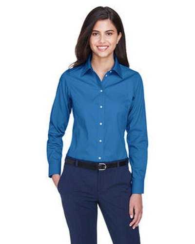 Devon &amp; Jones D630W Ladies&#39; Crown Woven Collection Solid Oxford - French Blue - HIT a Double