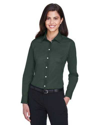 Devon &amp; Jones DG530W Ladies&#39; Crown Woven Collection Solid Stretch Twill - Forest - HIT a Double
