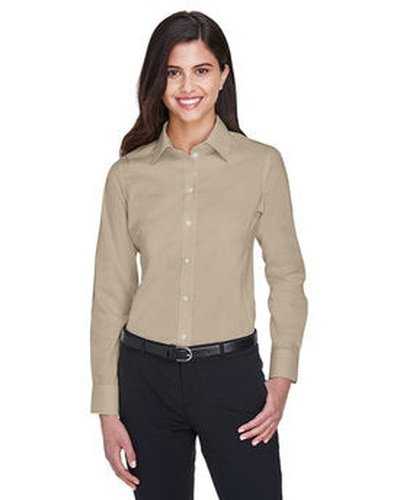 Devon &amp; Jones DG530W Ladies&#39; Crown Woven Collection Solid Stretch Twill - Stone - HIT a Double
