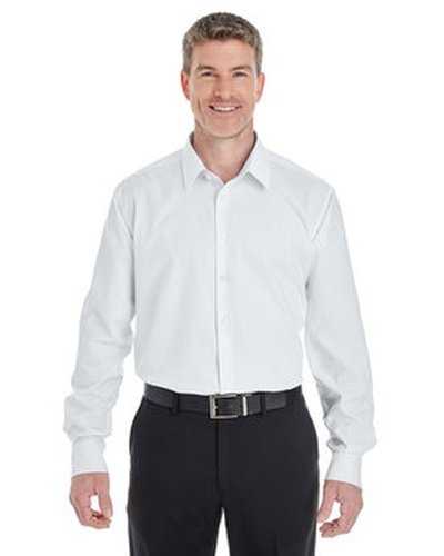 Devon & Jones DG532 Men's Crown Woven Collection RoyalDobby Shirt - White - HIT a Double