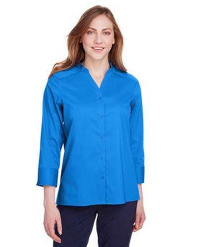 Devon & Jones DG560W Ladies' Crown Collection Stretch Broadcloth 3/4 Sleeve Blouse - French Blue - HIT a Double