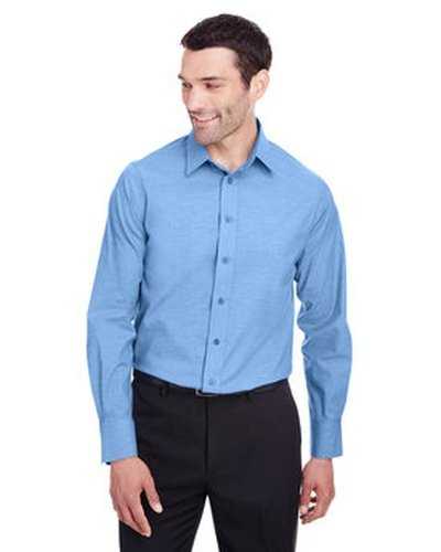 Devon & Jones DG562 Men's Crown Collection Stretch Pinpoint Chambray Shirt - French Blue - HIT a Double
