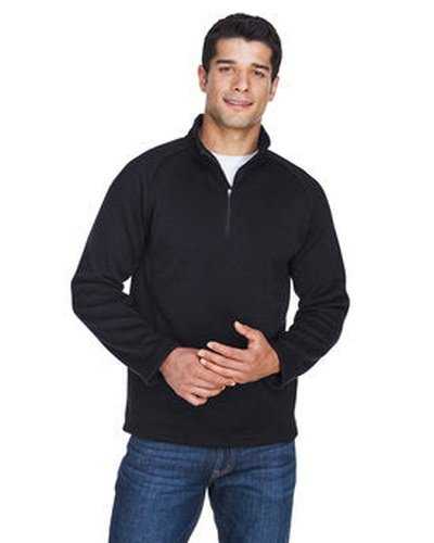 Devon &amp; Jones DG792 Adult Bristol Sweater Fleece Quarter-Zip - Black - HIT a Double