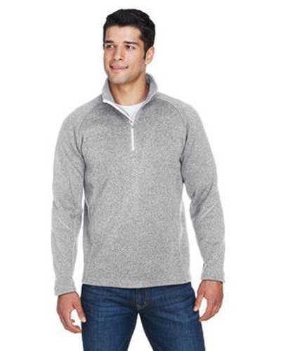 Devon &amp; Jones DG792 Adult Bristol Sweater Fleece Quarter-Zip - Gray Heather - HIT a Double