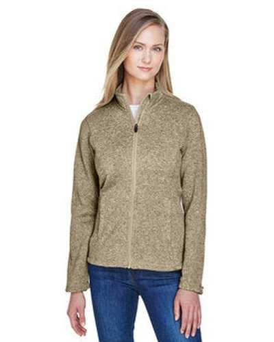 Devon & Jones DG793W Ladies' Bristol Full-Zip Sweater Fleece Jacket - Khaki Heather - HIT a Double