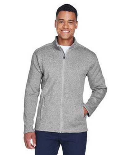 Devon & Jones DG793 Men's Bristol Full-Zip Sweater Fleece Jacket - Gray Heather - HIT a Double