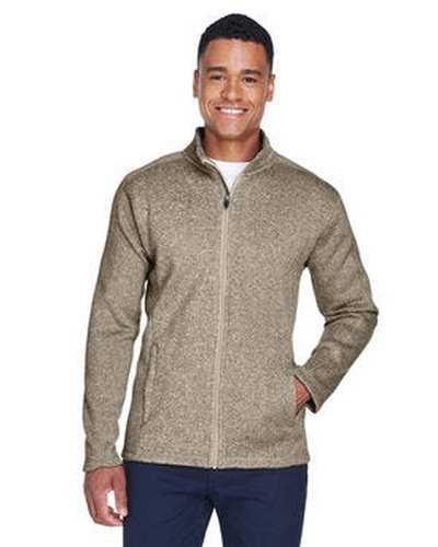 Devon & Jones DG793 Men's Bristol Full-Zip Sweater Fleece Jacket - Khaki Heather - HIT a Double