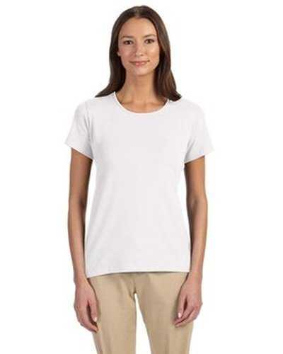 Devon &amp; Jones DP182W Ladies&#39; Perfect Fit Shell T-Shirt - White - HIT a Double