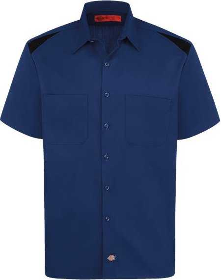Dickies 05L Short Sleeve Performance Team Shirt - Long Sizes - Cobalt Blue/ Black - HIT a Double - 1