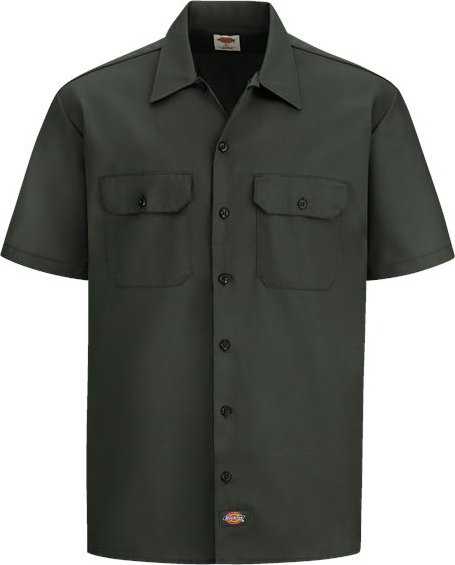 Dickies 2574 Short Sleeve Work Shirt - Olive Green - HIT a Double - 1