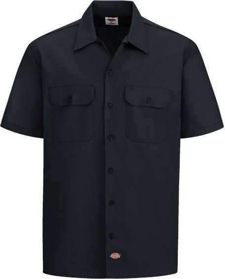 Dickies 2574L Short Sleeve Work Shirt - Long Sizes - Black - HIT a Double - 1