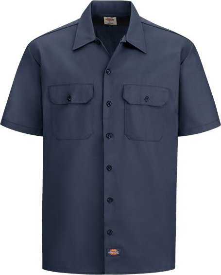Dickies 2574L Short Sleeve Work Shirt - Long Sizes - Dark Navy - HIT a Double - 1