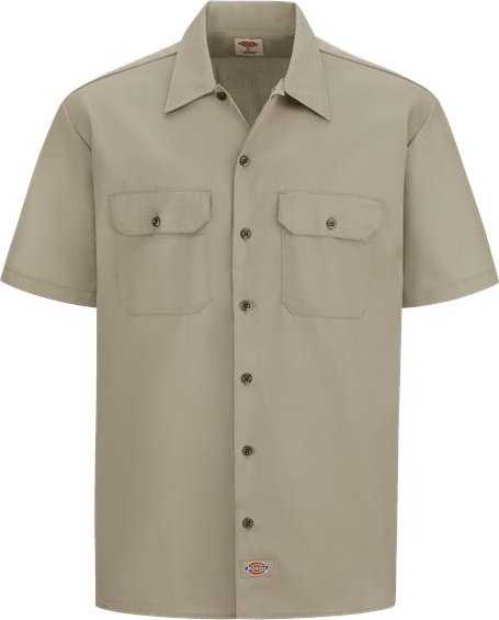 Dickies 2574L Short Sleeve Work Shirt - Long Sizes - Desert Sand - HIT a Double - 1