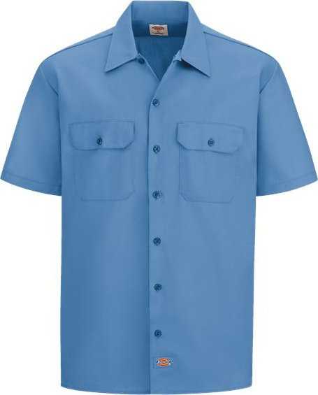 Dickies 2574L Short Sleeve Work Shirt - Long Sizes - Gulf Blue - HIT a Double - 1