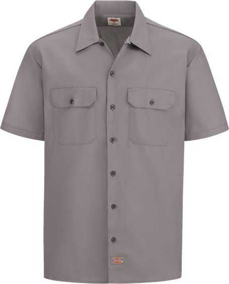 Dickies 2574L Short Sleeve Work Shirt - Long Sizes - Silver Gray - HIT a Double - 1