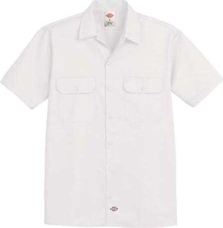 Dickies 2574L Short Sleeve Work Shirt - Long Sizes - White - HIT a Double - 1