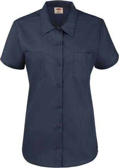 Dickies 5350 Women&#39;s Short Sleeve Industrial Work Shirt - Dark Navy - HIT a Double - 1
