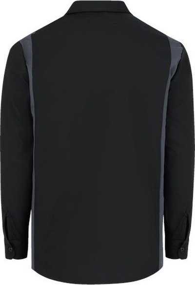 Dickies 5524L Industrial Colorblocked Long Sleeve Shirt - Long Sizes - Black/ Dark Charcoal - HIT a Double - 2