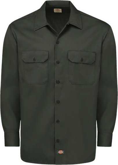 Dickies 5574 Long Sleeve Work Shirt - Olive Green - HIT a Double - 1
