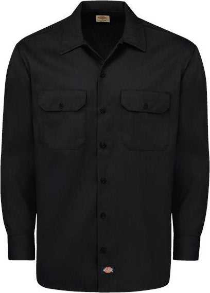 Dickies 5574L Long Sleeve Work Shirt - Long Sizes - Black - HIT a Double - 1