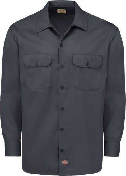 Dickies 5574L Long Sleeve Work Shirt - Long Sizes - Charcoal - HIT a Double - 1