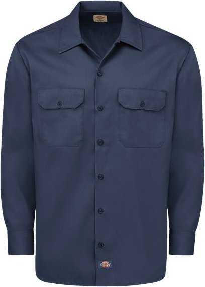 Dickies 5574L Long Sleeve Work Shirt - Long Sizes - Dark Navy - HIT a Double - 1