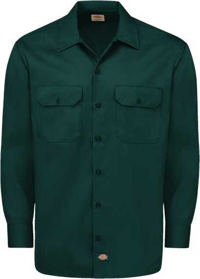 Dickies 5574L Long Sleeve Work Shirt - Long Sizes - Hunter Green - HIT a Double - 1