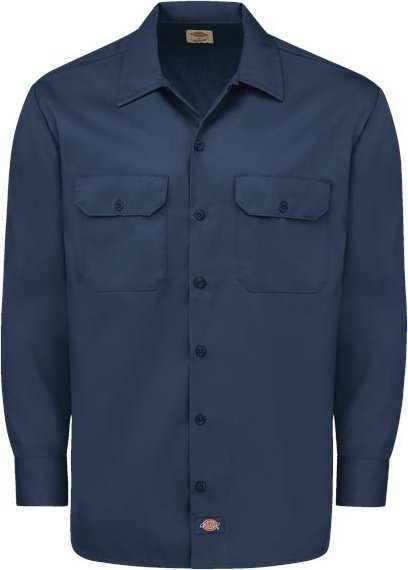 Dickies 5574L Long Sleeve Work Shirt - Long Sizes - Navy - HIT a Double - 1