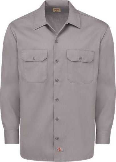 Dickies 5574L Long Sleeve Work Shirt - Long Sizes - Silver Gray - HIT a Double - 1