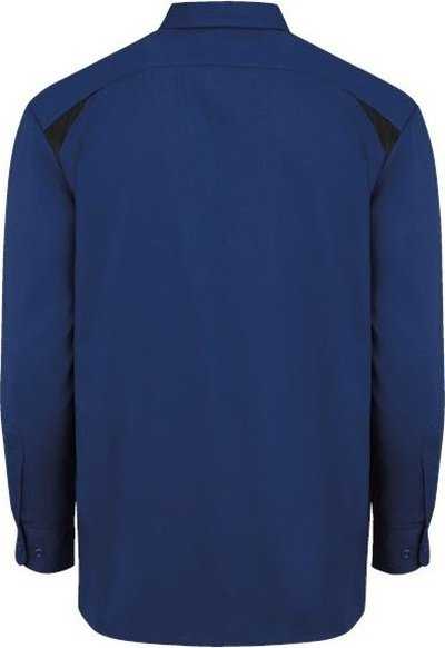 Dickies 6605L Long Sleeve Performance Team Shirt - Long Sizes - Cobalt Blue/ Black - HIT a Double - 2