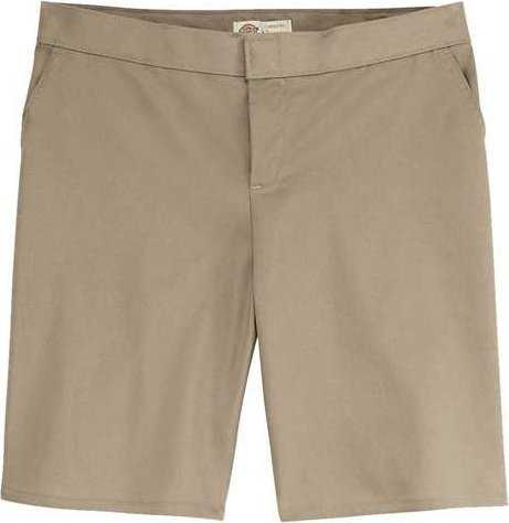 Dickies FW22 Women&#39;s Flat Front Shorts - Plus - Desert Sand - HIT a Double - 1