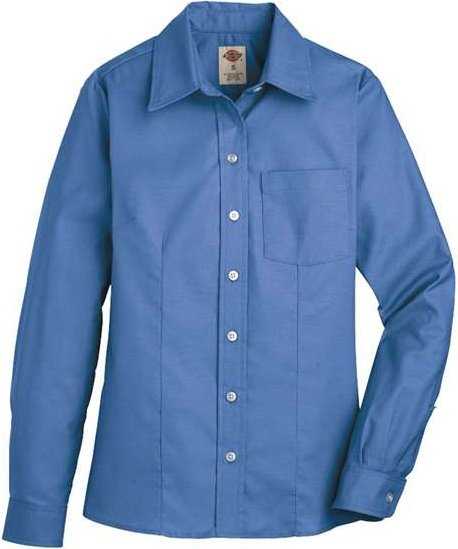 Dickies L254 Women&#39;s Oxford Long Sleeve Shirt - French Blue - HIT a Double - 1