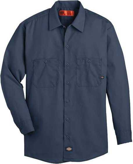 Dickies L535L Industrial Long Sleeve Work Shirt - Long Sizes - Dark Navy - HIT a Double - 1
