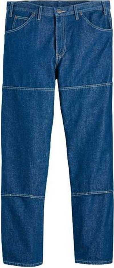 Dickies LD20 Industrial Double Knee Jeans - Rinsed Indigo Blue - 39 Unhemmed - HIT a Double - 1