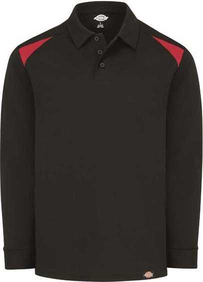 Dickies LL66 Team Performance Long Sleeve Shirt - Black/ English Red - HIT a Double - 1