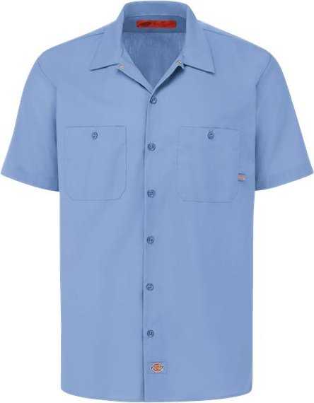Dickies S535L Industrial Short Sleeve Work Shirt - Long Sizes - Light Blue - HIT a Double - 1